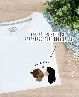 T-Shirt für Männer Persönlicher Kuss - Geschenke für Paare