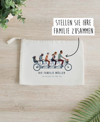 Beutelchen Familie auf Fahrrad individualisiert - Sport, Fahrrad