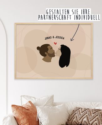 Poster Persönlicher Kuss - Geschenke für Paare, Meine Fotos hinzufügen