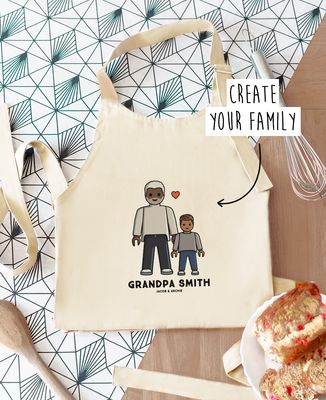 Apron with pocket Customized toy family - Gifts for Dad, Mom's gifts, Papy's gift, Grandma's gifts