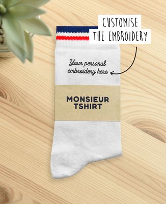 Men's socks Custom embroidered text - Sport, Aperitif, Couple gifts, Wedding