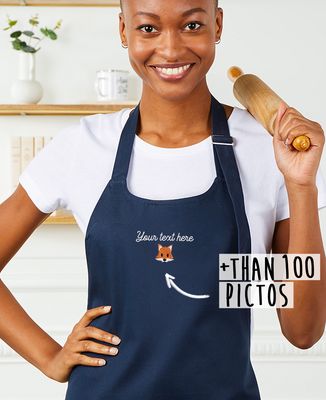 Apron with pocket Customized embroidered text and symbol - Sport, Gifts for Dad, Mom's gifts, Soccer, Bachelor/Bachelorette party & Wedding, Couple gifts, EVJF