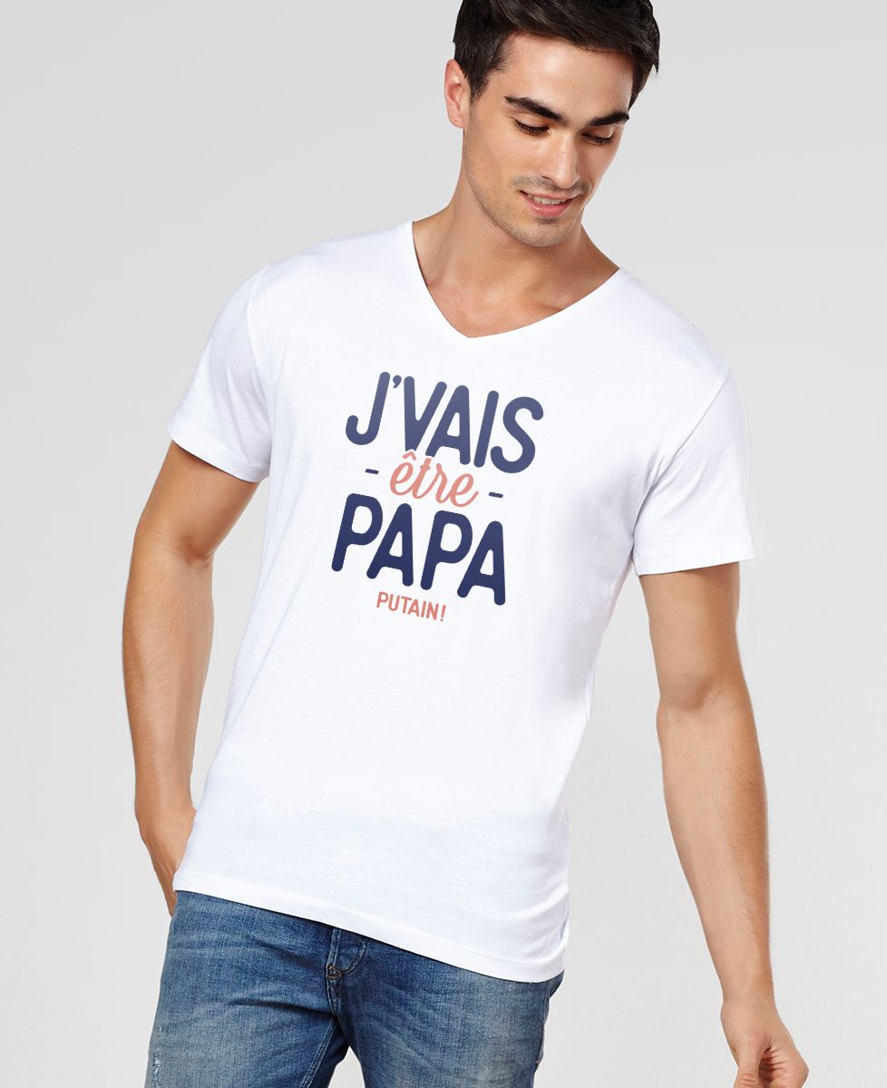 T-Shirt homme J'vais être papa putain !