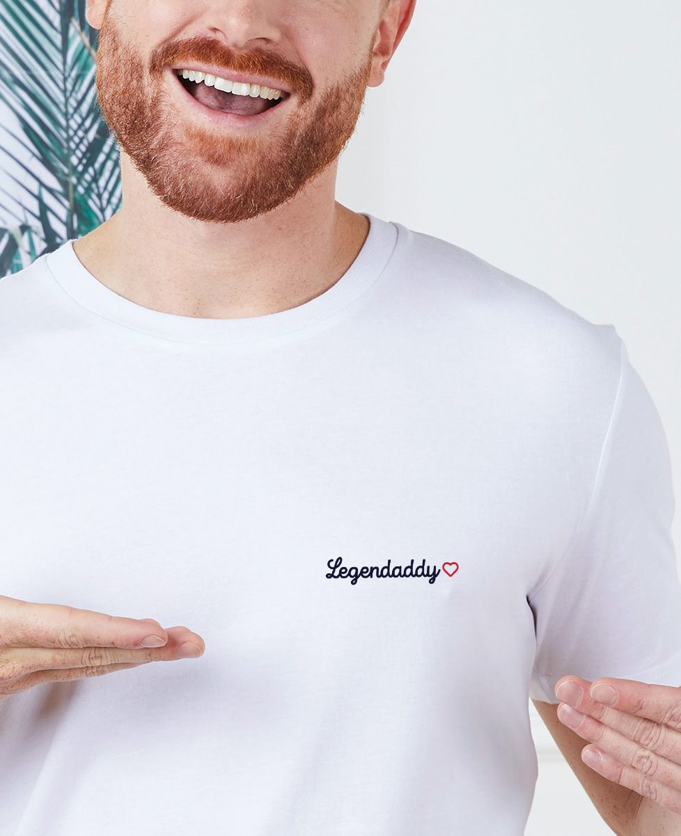 Heren-T-shirt Legendaddy (geborduurd) - Geschenken voor papa