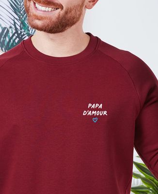 Sweat - Papa Fantastique - 50% Coton - Manches longues - Col classique Blanc - Prêt-à