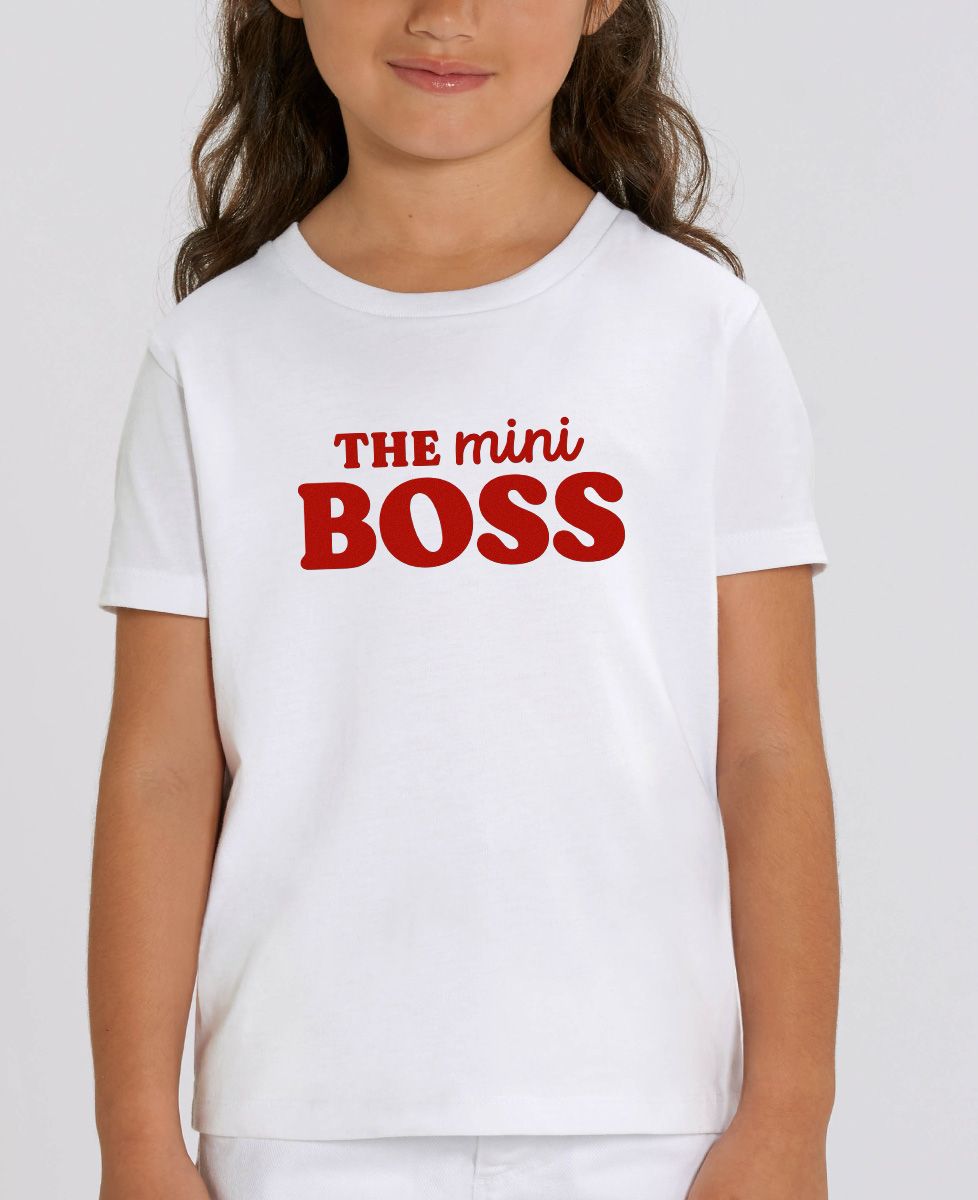 T-shirt voor kinderen De minibaas (fluweeleffect) - Geschenken voor papa, Geschenken voor mama