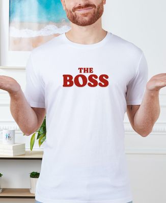 Camiseta para hombre El jefe (efecto terciopelo) - Regalos para papá, Regalos para mamá