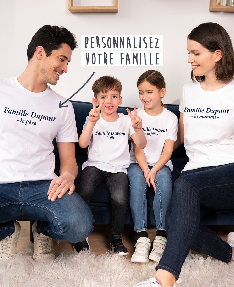 Famille Cadeau T Shirt Personnalisé Famille Tee Shirt