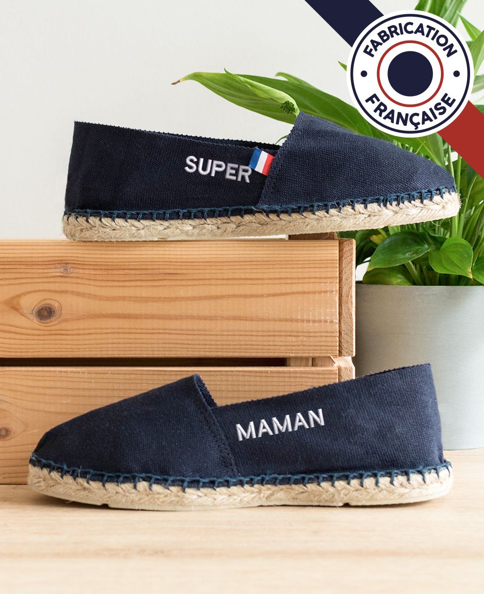 Espadrille Super maman (brodé) - Cadeaux Maman