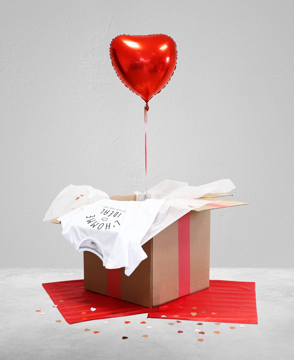 Coffret Ballon coeur + T-Shirt l'homme idéal