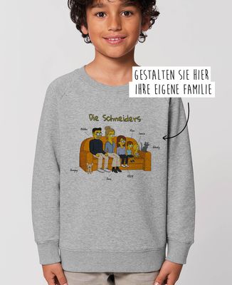 Sweatshirt Kind Cartoon Familie personalisieren - Papa-Geschenke, Geschenke Mama, Geschenk Opa, Geschenke Oma, Geschenke Bruder, Geschenk Schwester, Werdende Mutter/Vater