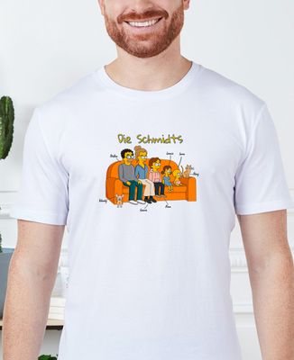 T-Shirt für Männer Cartoon Familie personalisieren - Papa-Geschenke, Geschenke Mama, Geschenk Opa, Geschenke Oma, Geschenke Bruder, Geschenk Schwester, Werdende Mutter/Vater