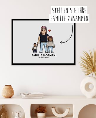 Poster Individualisierte Spielzeugfamilie - Papa-Geschenke, Geschenke Mama, Geschenk Opa, Geschenke Oma