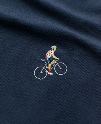 Sweatshirt homme Cycliste blanc et rouge (brodé) - Sport, Vélo