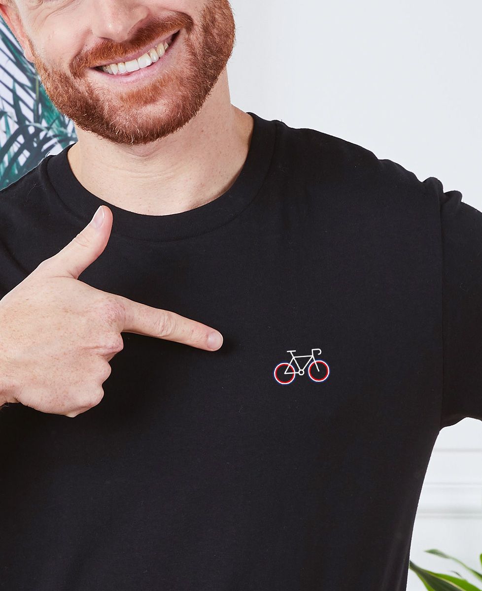 Heren-T-shirt Nederlandse fiets (geborduurd) - Sport, Fiets