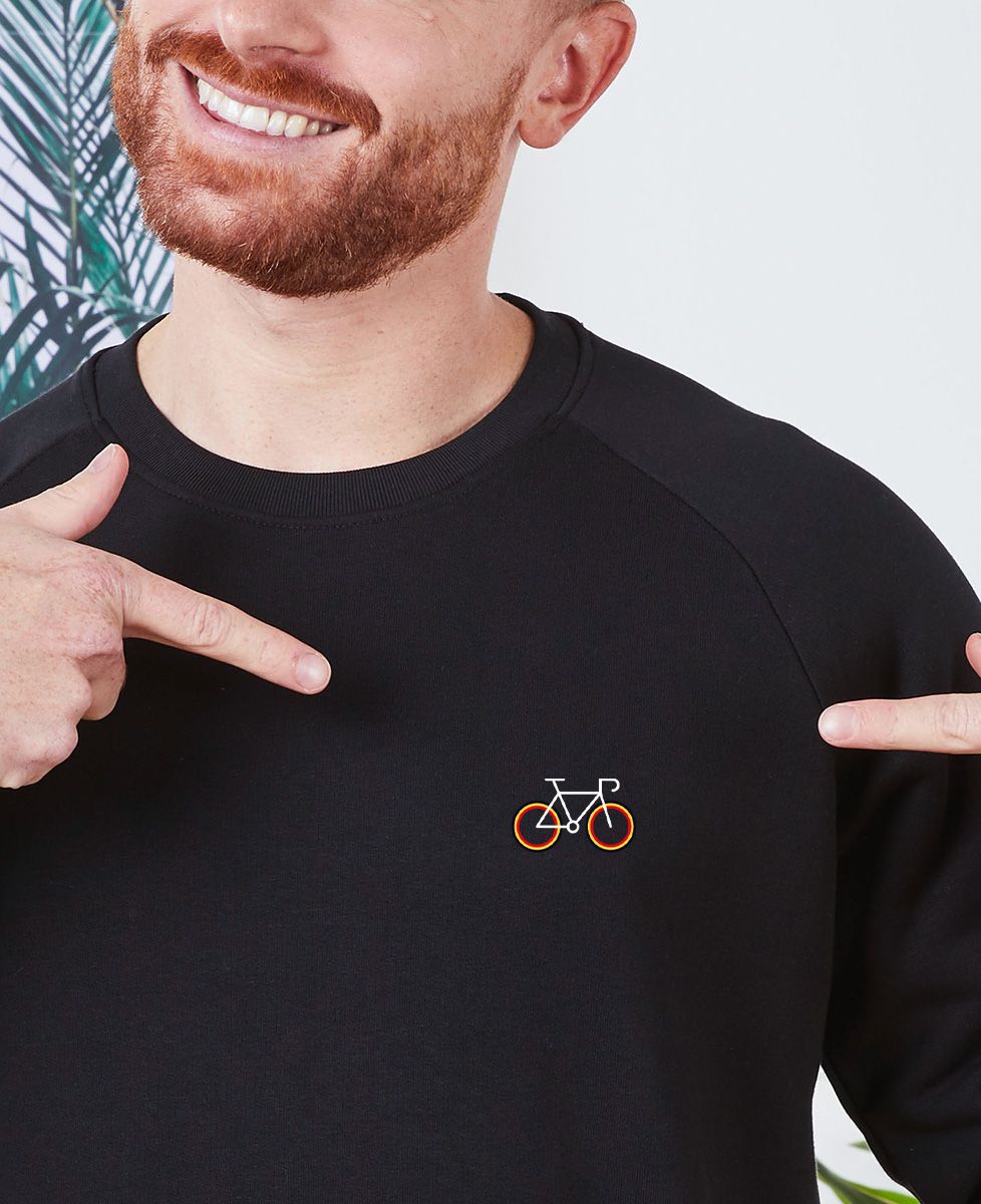 Heren sweatshirt Belgische fiets (geborduurd) - Sport, Fiets