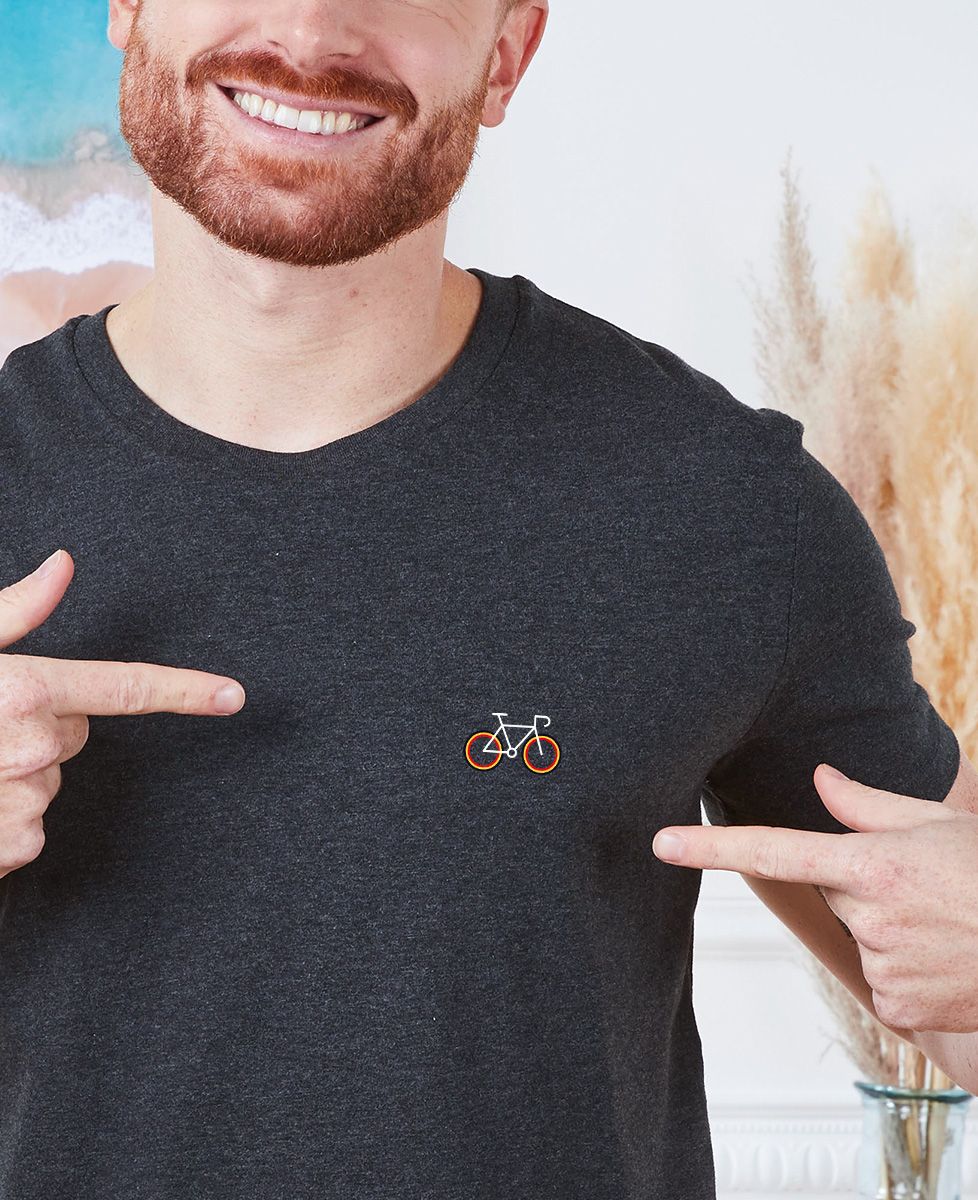 Heren-T-shirt Belgische fiets (geborduurd) - Sport, Fiets