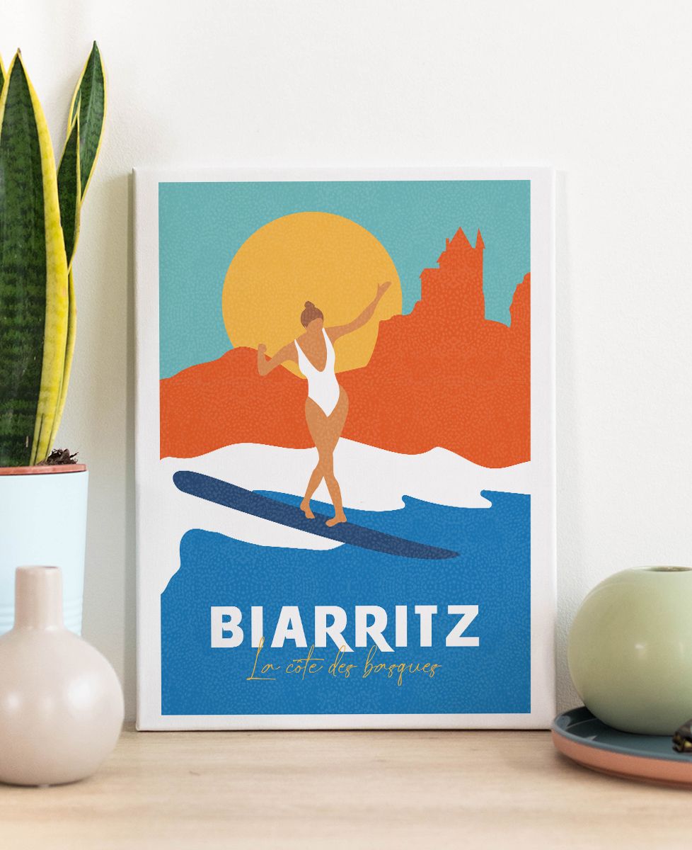 Impression sur toile Biarritz