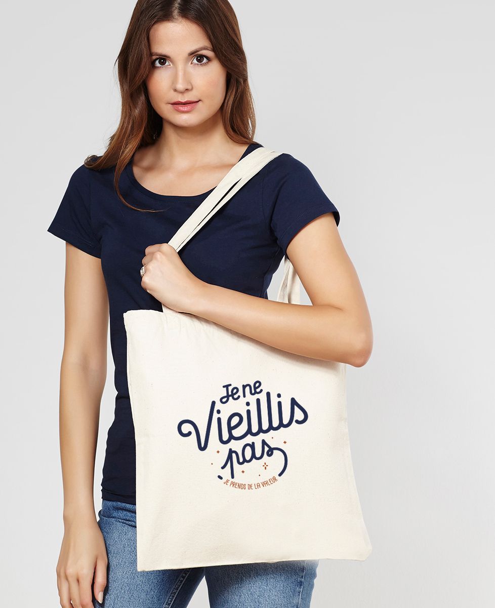 Tote bag Je ne vieillis pas, je prends de la valeur - OLD