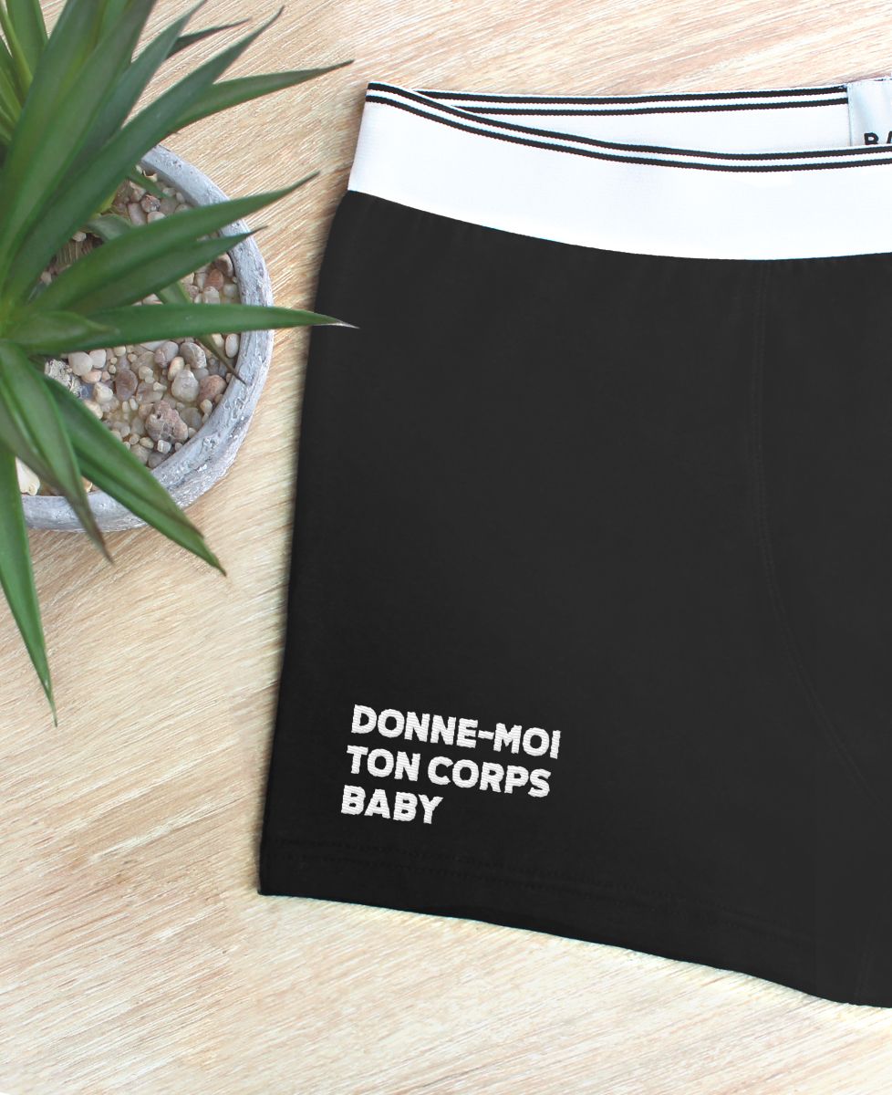 Boxer Donne moi ton corps baby (brodé) - Cadeaux Couple