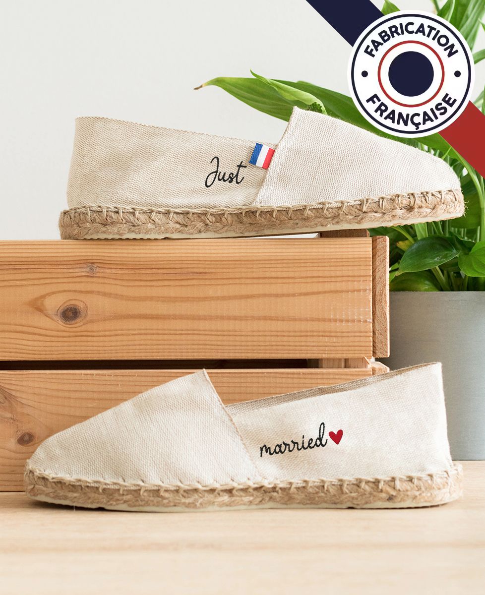 Espadrille Net getrouwd (geborduurd) - Geschenken voor koppels, Bruiloft