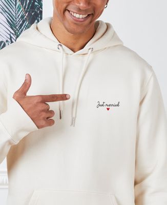 Men's hoodie Just married (embroidered) - Couple gifts, Wedding