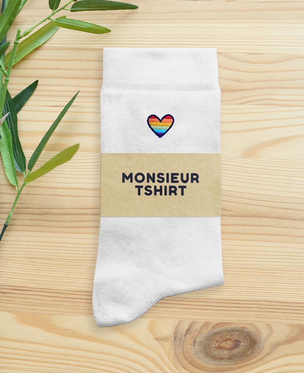 Men's socks LGBT heart (embroidered) - Couple gifts
