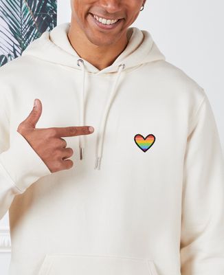 Hoodie Männer LGBT-Herz (gestickt) - Geschenke für Paare