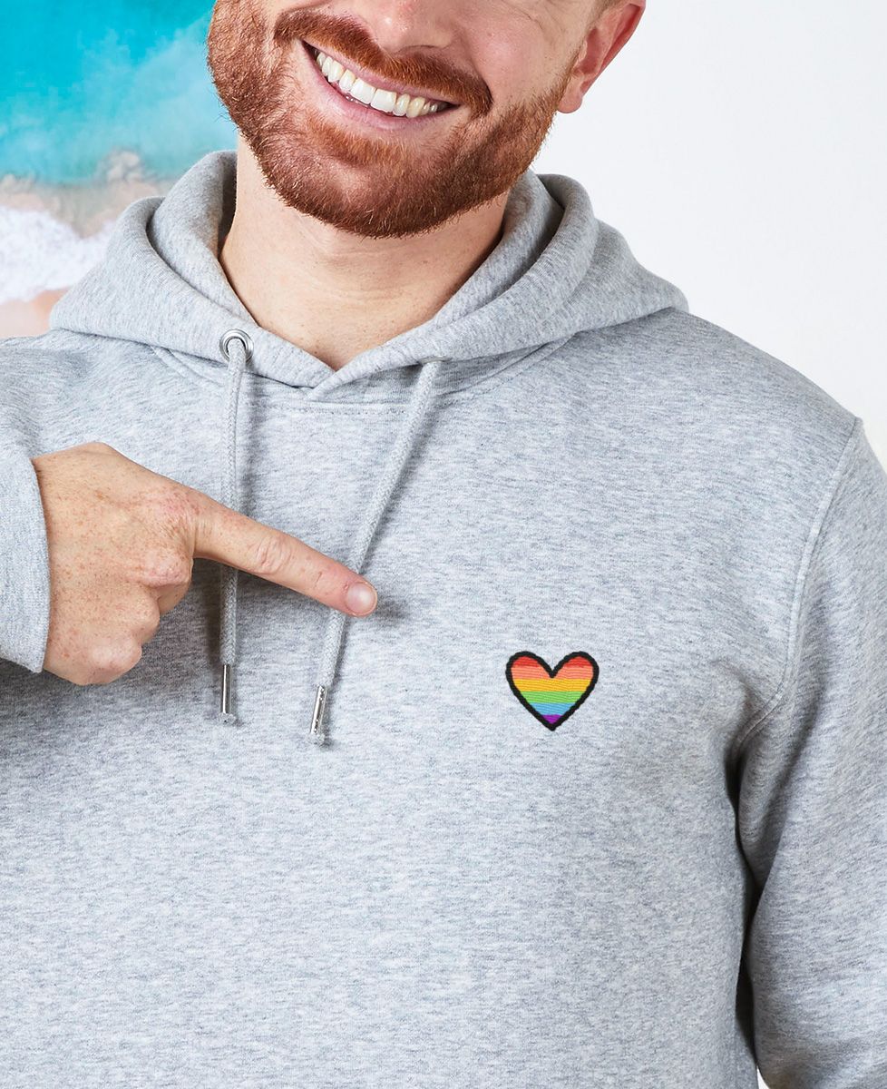 Hoodie per lui Cuore LGBT (ricamato) - Regali per coppie