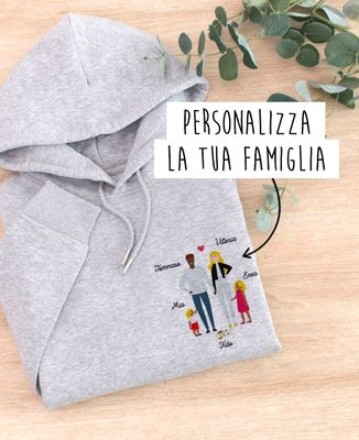 Hoodie per lei Famiglia personalizzata - Regali per papà, Regali per la mamma, Mamma/Papà futuro