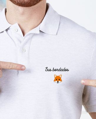 Polo de hombre con mensaje y pictograma bordados Monsieur TSHIRT