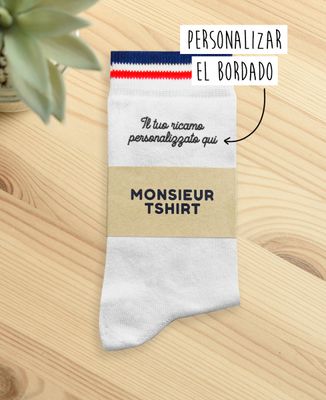 Calcetines de hombre Texto bordado personalizado - Deporte, Aperitivo, Regalos para parejas, Boda
