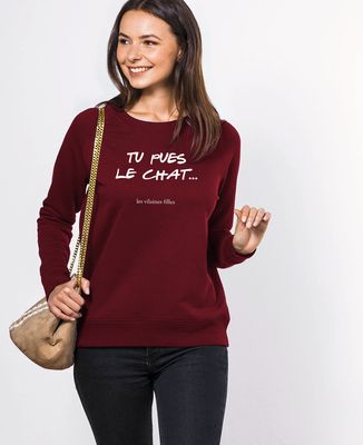 Sweatshirt femme Tu pues le chat