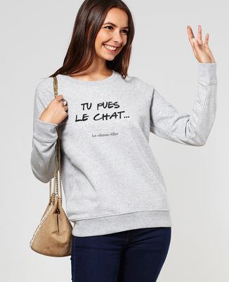 Sweatshirt femme Tu pues le chat