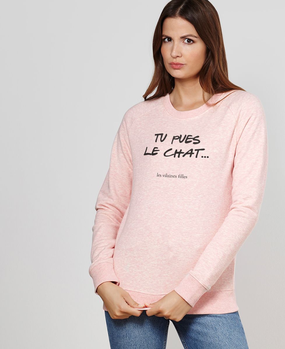 Sweatshirt femme Tu pues le chat
