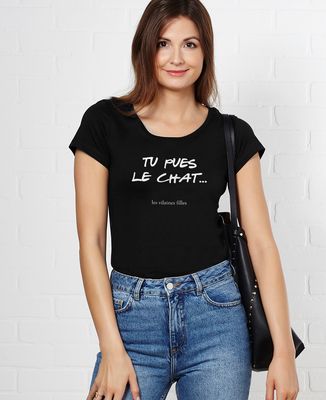 T-Shirt femme Tu pues le chat