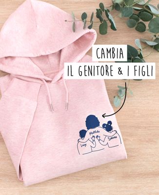 Hoodie per lei Genitore e figlio ricamati personalizzati - Regali per papà, Regali per la mamma