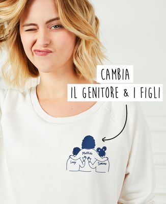 Felpa donna Genitore e figlio ricamati personalizzati - Regali per papà, Regali per la mamma