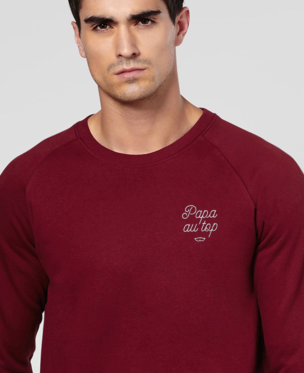 Sweatshirt homme Papa au top brodé
