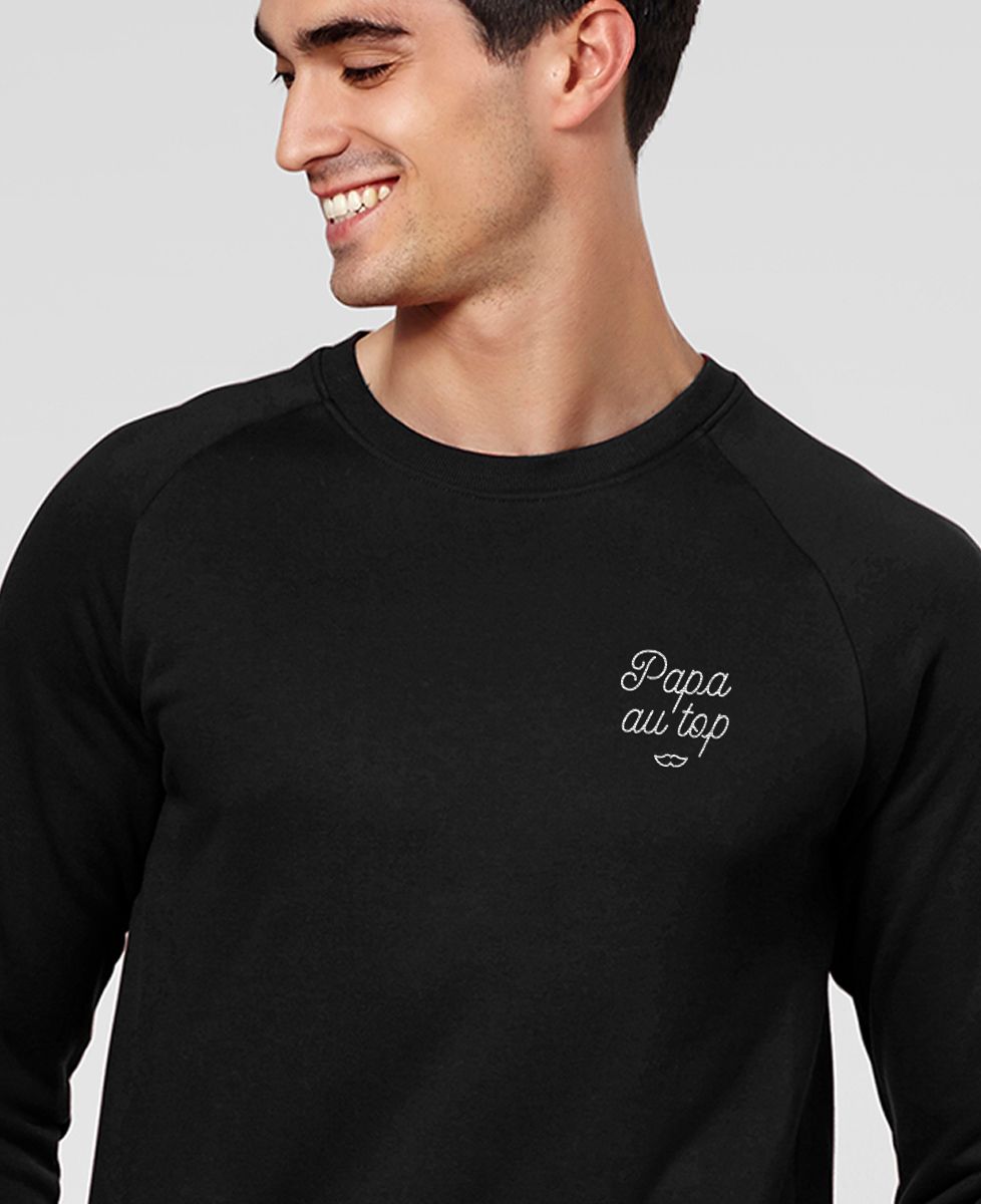Sweatshirt homme Papa au top brodé