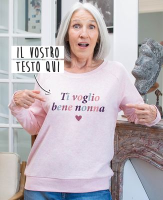 Felpa donna Nonna multicolore personalizzata - Regali per la mamma, Regali per la nonna