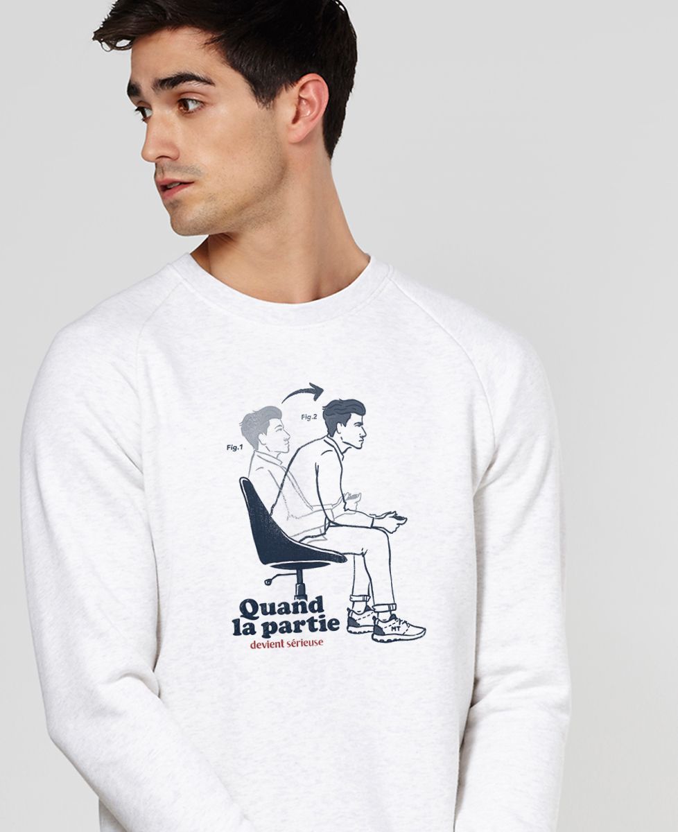 Sweatshirt homme Quand la partie devient sérieuse