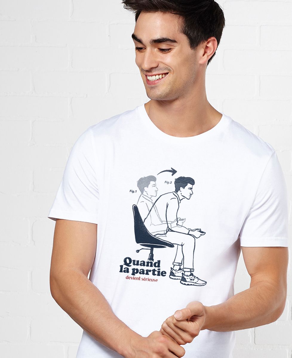T-shirt homme Quand la partie devient sérieuse - Geek & Jeux vidéo