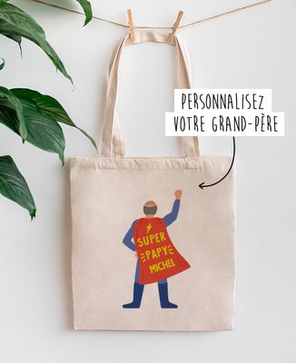 Tote bag Super papy personnalisé - Cadeaux Papy