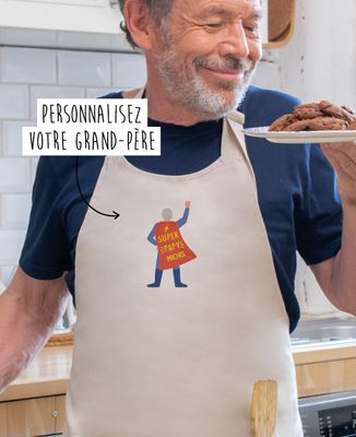 Tablier à poche Super papy personnalisé - Cadeaux Papy