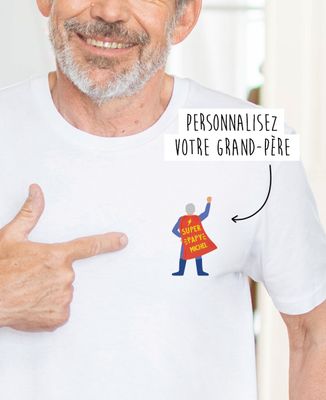 T-shirt homme Super papy personnalisé - Cadeaux Papy