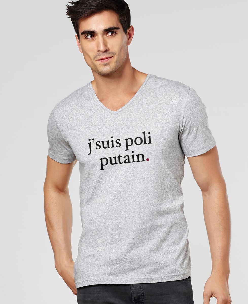T-Shirt homme J'suis poli putain