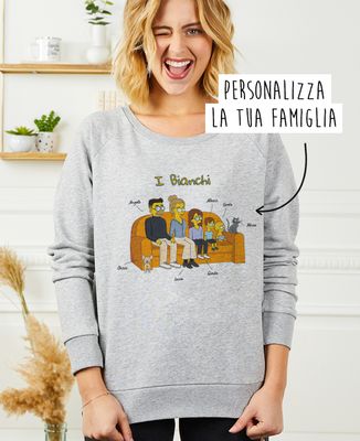 Felpa donna Famiglia personalizzata di cartoni animati - Regali per papà, Regali per la mamma, Regali per il nonno, Regali per la nonna, Regali per lo fratello, Regali per la sorella, Mamma/Papà futuro