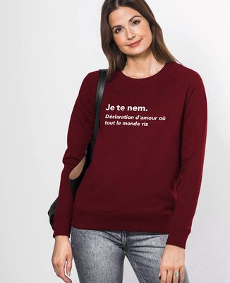 Sweatshirt femme Je te nem