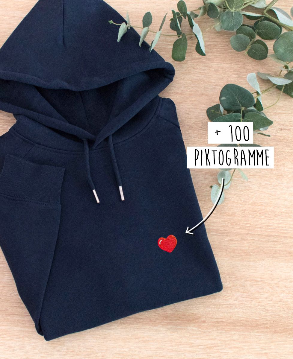 Hoodie Frauen Individualisiertes gesticktes Bild - Sport, Papa-Geschenke, Geschenke Mama, Fußball, JGA & Hochzeit, Geschenke für Paare, EVJF